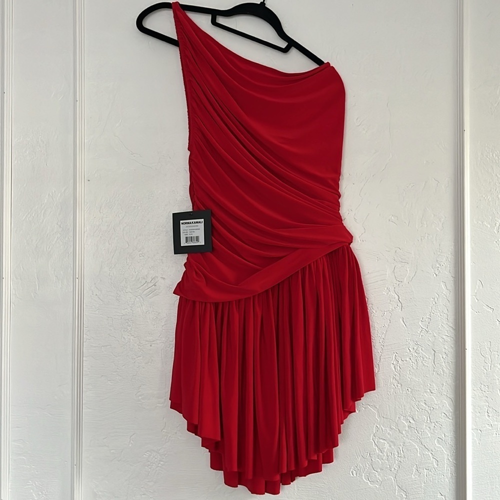 Norma Kamala Diana Uneven Flair Mini Dress NWT in Tiger Red XL / 42 - Picture 8 of 10